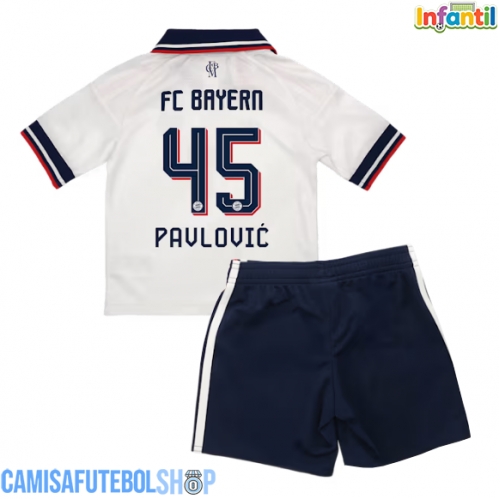 Camisa de time de futebol Bayern Munich Aleksandar Pavlovic #45 Replicas 2º Equipamento Infantil 2026-27 Manga Curta (+ Calças curtas)